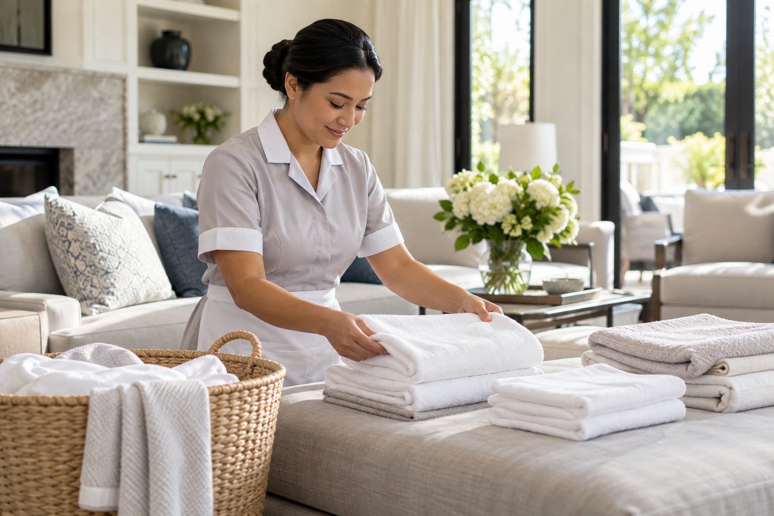 AI-generated scene illustrating Housemaid Services